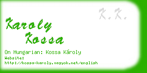 karoly kossa business card